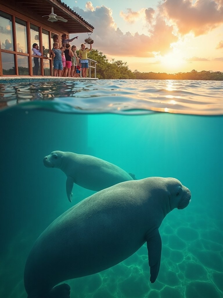 observe manatees in their habitat