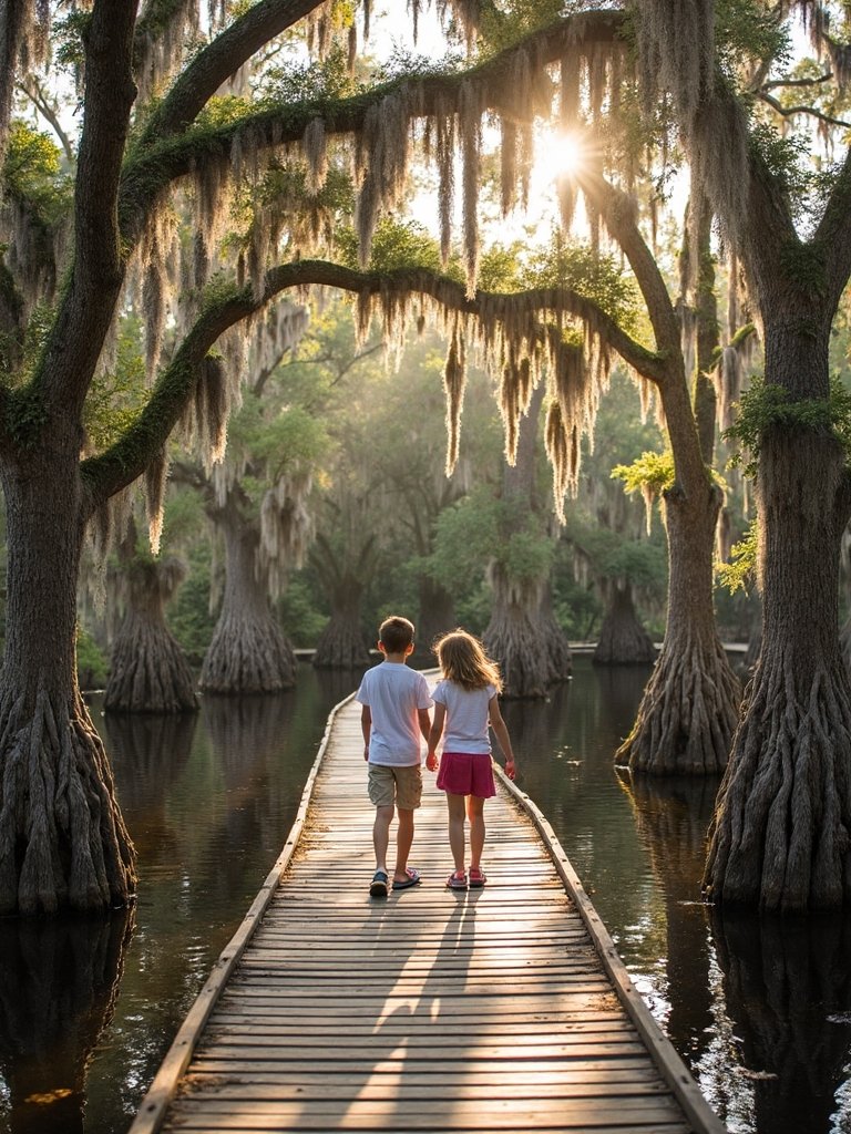 peaceful nature immersion with boardwalk