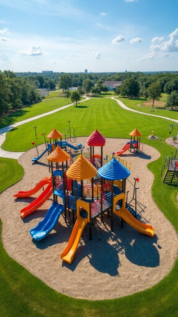 expansive park with diverse amenities