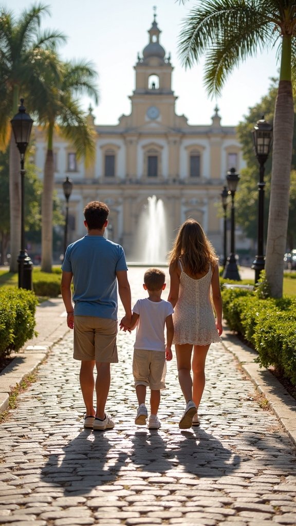 family friendly historic plaza