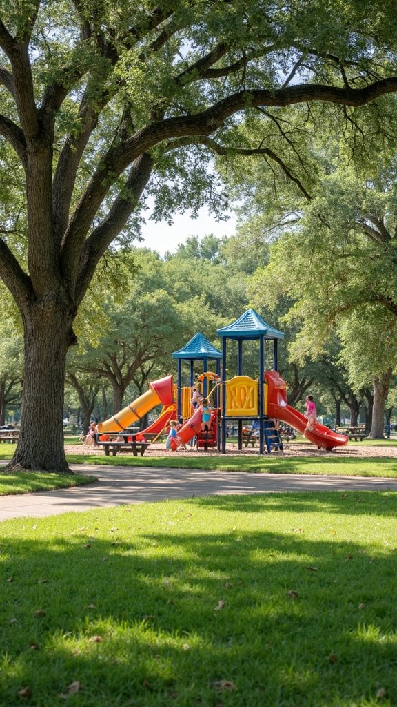 peaceful family playground in nature