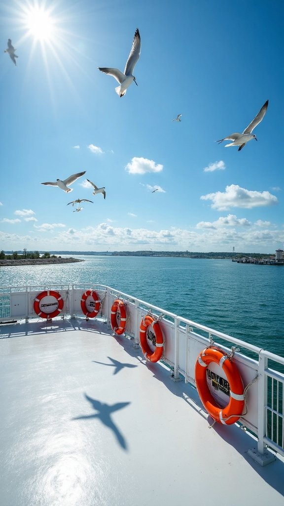 scenic family ferry ride across mobile bay