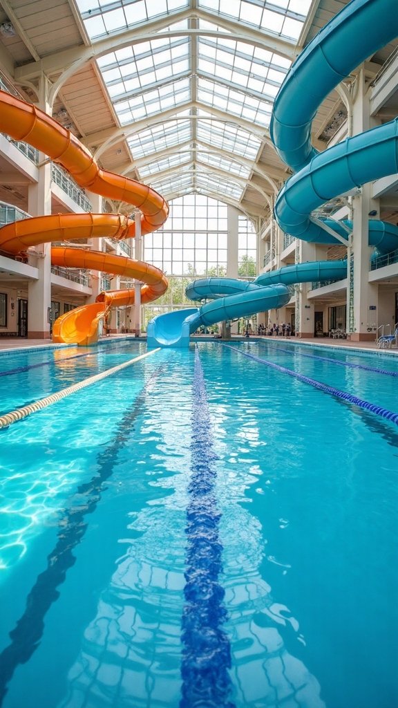 splash filled aquatic complex indoor entertainment