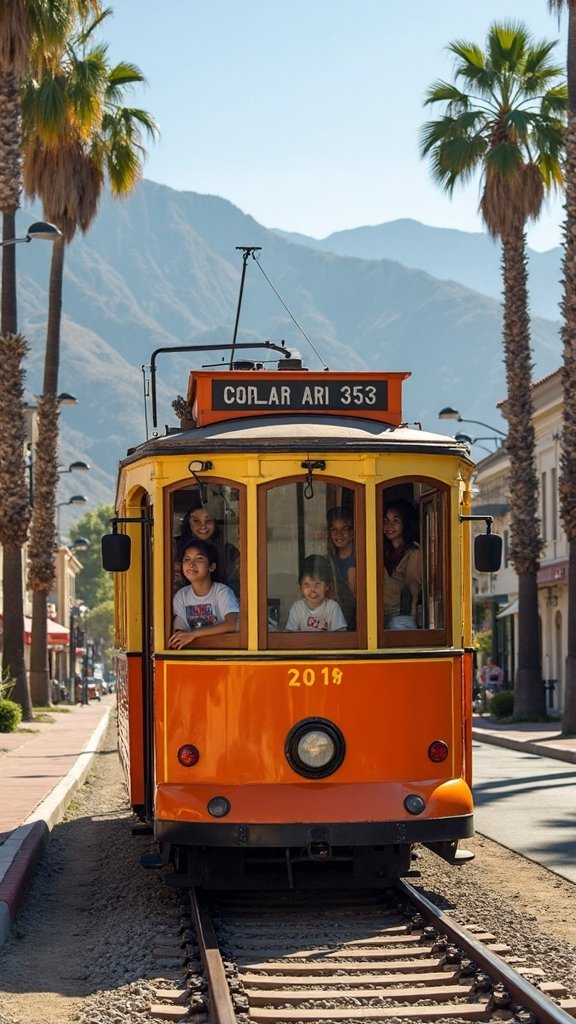 vintage train rides through california countryside